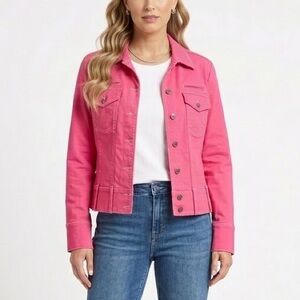 Vibrant Pink Bianca Nygard Weekend Jean Jacket for Women Size 10